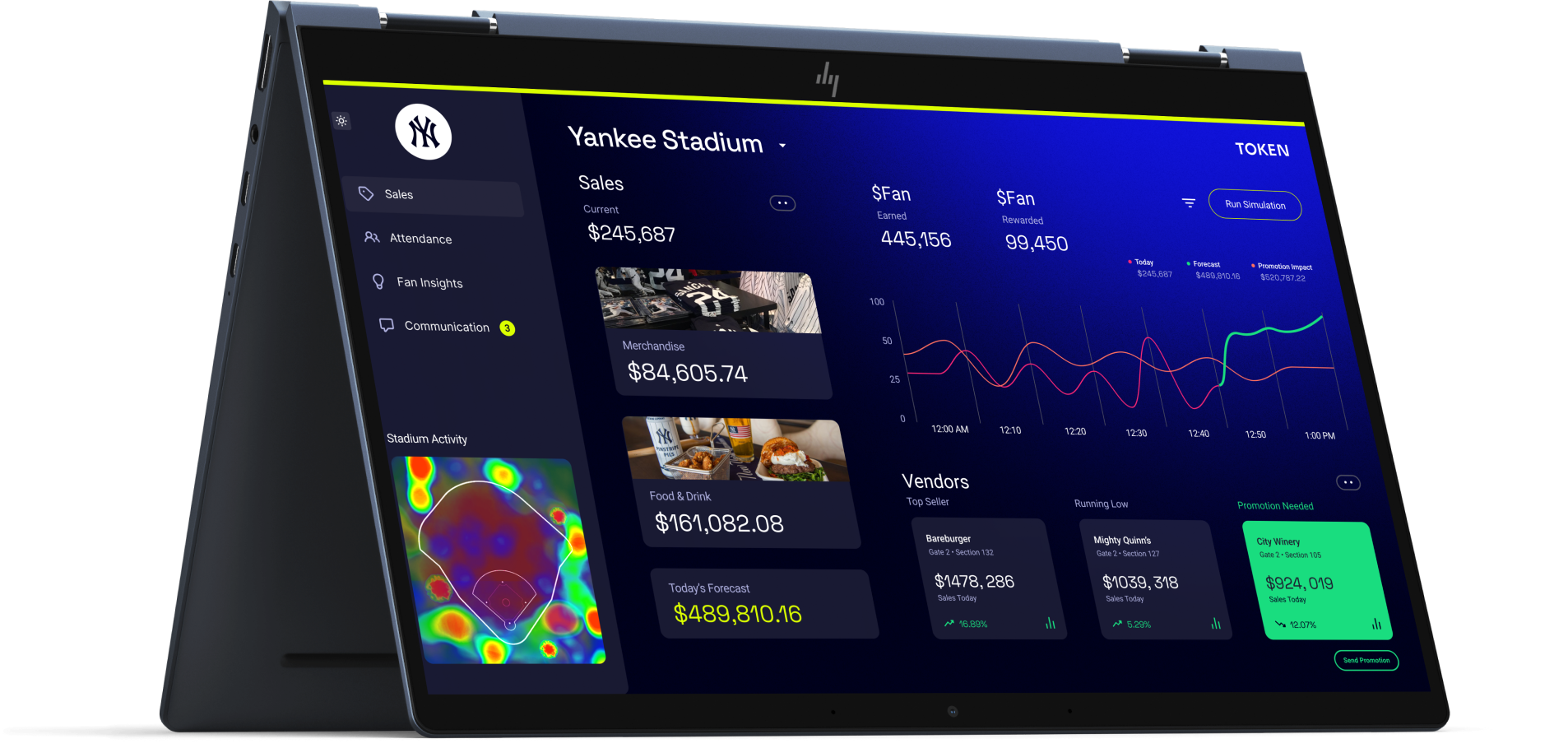 Token enabled point of sales machine.